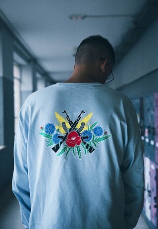 JUANJO LOPEZ X STORM SHOP LONG SLEEVE T-SHIRT PALE BLUE