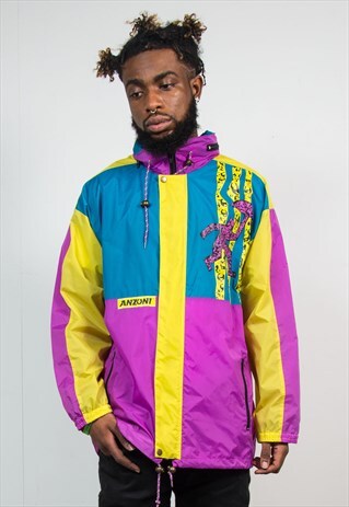 90'S COLOUR BLOCK CAGOULE JACKET