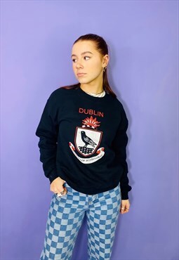 Vintage 90s Black Dublin Graphic Sweatshirt