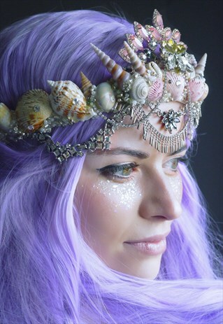 HANDMADE POWDER PINK FESTIVAL MERMAID CROWN