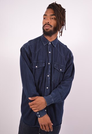 VINTAGE DENIM SHIRT NAVY BLUE