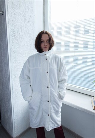VINTAGE 80'S WHITE PARKA COAT