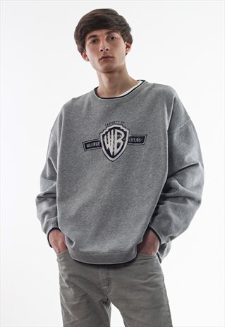 VINTAGE WARNER BROS CREW NECK 90S GREY