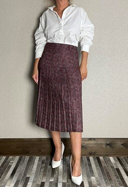 Vintage 50's Italian Murky Polka Dot Pleated Skirt