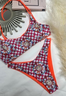 Orange sicilian bikini top and bottom