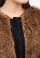 FLUFFY SWEATER CARDIGAN FAUX FUR COLLAR PUFFER SLEEVES VTG