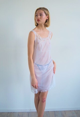 VINTAGE SHEER LACE INSERT SLIP