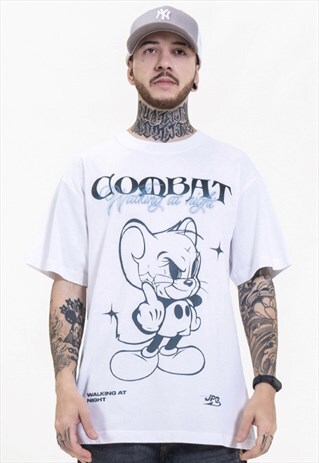CARTOON MOUSE PRINT LOOSE CASUAL T-SHIRT