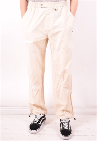 ADIDAS MENS VINTAGE TROUSERS LARGE BEIGE 90S