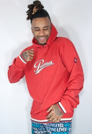 PUMA RED EMBROIDED HOODIE