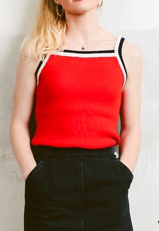 VINTAGE 70S STRETCHY KNIT TANK TOP