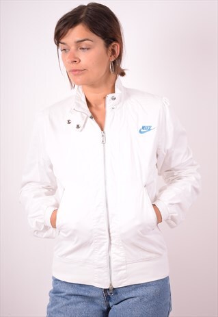NIKE WOMENS VINTAGE JACKET SMALL WHITE 90S