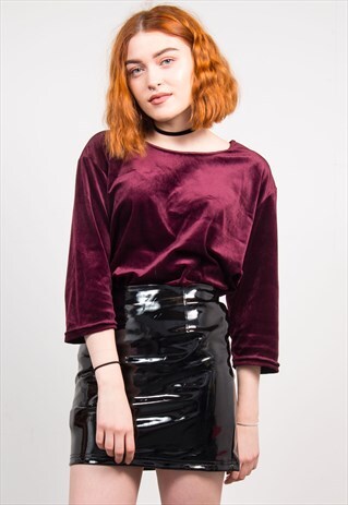 VINTAGE 90'S PLUM VELVET TOP