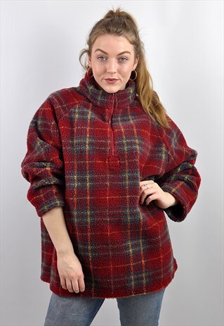 VINTAGE OVERSIZE SNUGLY ZIP FLEECE SWEATER