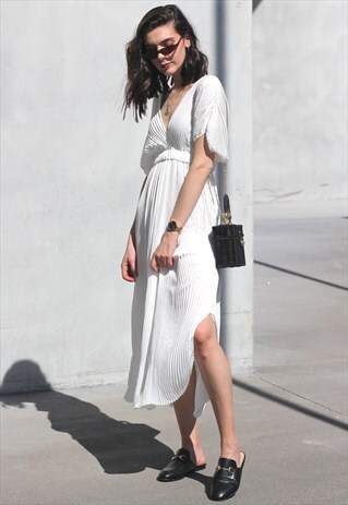PLISSED MAXI DRESS