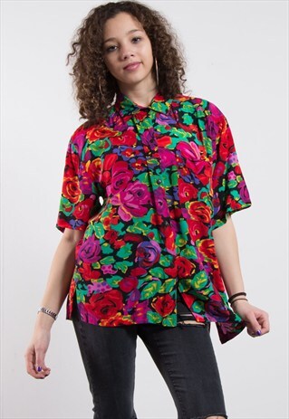 90'S CRAZY PATTERN FLORAL SHIRT