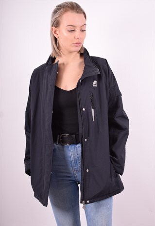 K-WAY WOMENS VINTAGE JACKET XXL BLACK 90'S