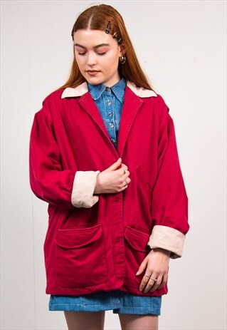 VINTAGE 90'S CORD COLLAR CHORE JACKET COAT