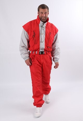 VINTAGE FULL SKI SUIT SNOW L 42" 44" TALL 6FT 2" PLUS (E1A)