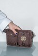 VINTAGE Y2K CHIC CROSS BODY BAG IN BROWN AND GOLD