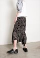 VINTAGE Y2K RUFFLE MIDI SKIRT