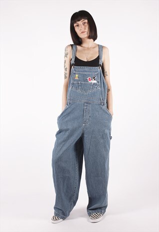 VINTAGE TWEETY PIE RELAXED WORKER BLUE DUNGAREES /MM3311