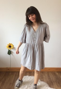 Cute 90s Style Grey Boho Mini dress