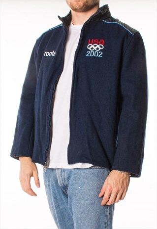 VINTAGE 90S NAVY WOOL 2002 USA JACKET