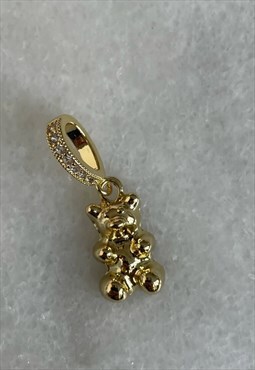 Gold pick a bear gummy charm
