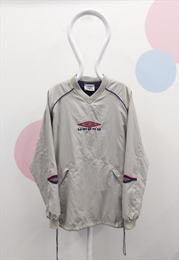 90s Vintage Umbro Pro Training Top Pebble Grey 