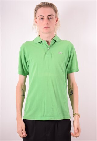LACOSTE MENS VINTAGE POLO SHIRT MEDIUM GREEN 90S