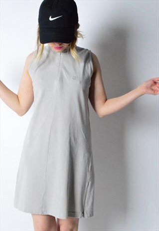 VINTAGE 90S GREY MINIMALIST CHAMPION MINI DRESS