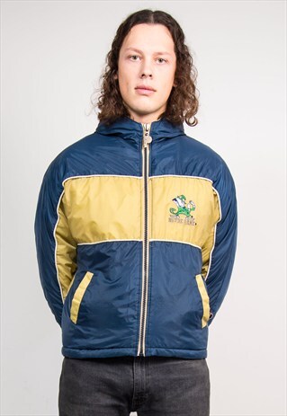VINTAGE 90'S NOTRE DAME AMERICAN FOOTBALL PADDED COAT