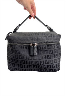 Fendi Bag Handbag Zucca Zucchino Black FF Logo Cosmetics Bag