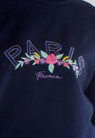 VINTAGE 90'S EMBROIDERED PARIS SWEATSHIRT