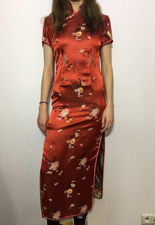 VINTAGE 90' BEAUTIFUL RED JAPANESE UNIQUE DRESS