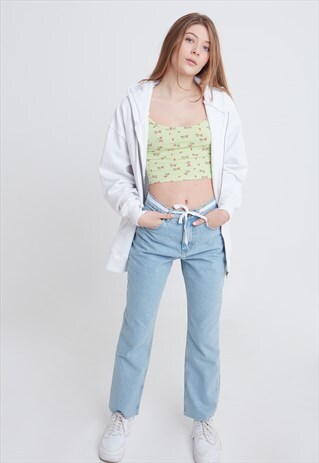 OVERSIZED ZIP UP HOODIE - WHITE