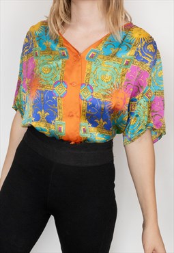 Sun patch print top