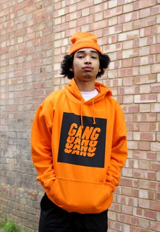 GANG GANG 2018 ORANGE & BLACK HOODIE