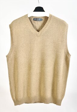 Vintage 00s V neck vest in beige