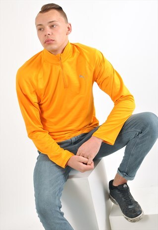 VINTAGE PUMA 1/4 ZIP TOP IN ORANGE