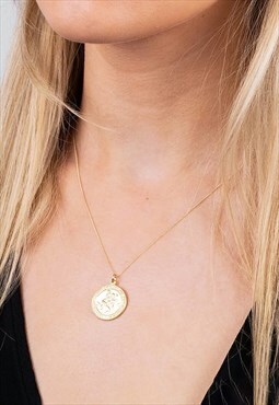 Women's 16" Saint Christopher Pendant Necklace - Gold