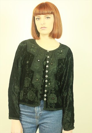 VINTAGE GREEN VELVET JACKET