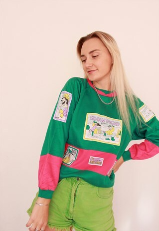 VINTAGE 80S 90S RETRO USA SNOW FIGHT CHRISTMAS SWEATSHIRT