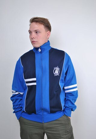 SHIP EMBROIDERY BLUE WINDBREAKER, SIZE L