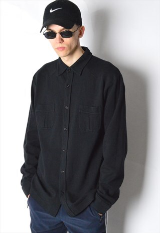 VINTAGE 90S BLACK MINIMALIST LONG SLEEVE SHIRT