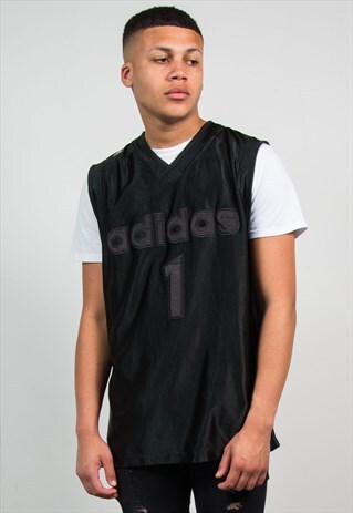 ADIDAS BASKETBALL JERSEY VEST BLACK ON BLACK