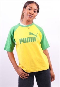 Vintage Puma Logo T-Shirt in Yellow