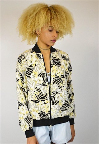 VINTAGE 90'S PRINT BOMBER JACKET