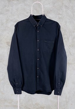 Vintage Lacoste Shirt Navy Blue Long Sleeve Large 42